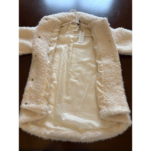 Treasure & Bond NWT Teddy Fleece Jacket Ivory Size XS Shearling Fuzzy Faux Fur - Picture 9 of 13